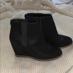 Black Wedge Ankle Booties